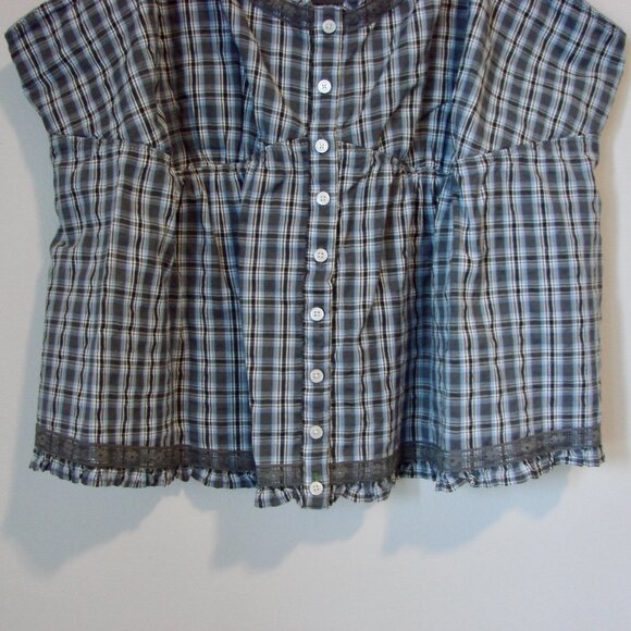 Aerie Blue Plaid Tank Top - Picture 8 of 16